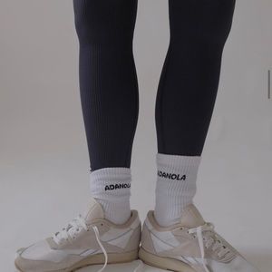 Adanola Rib Leggings in Grey Size S